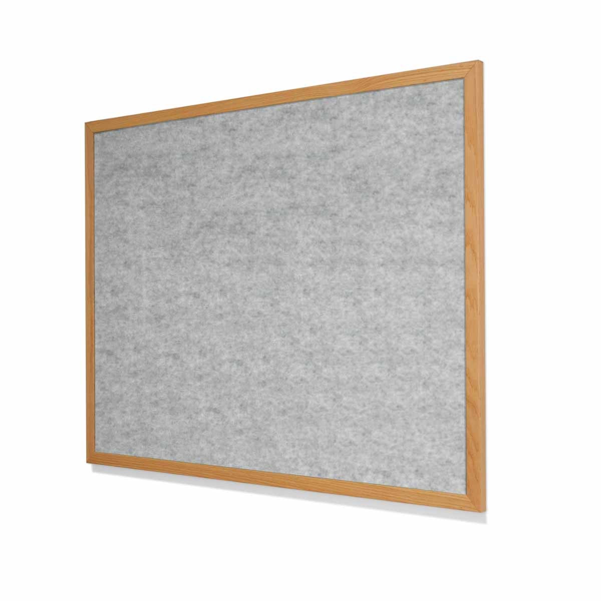 Chrome Velour VELCRO® Compatible Cork Board with Narrow Red Oak Frame